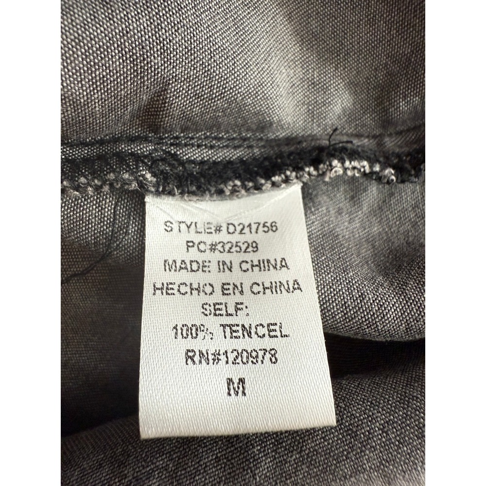 Entro Women's Gray Chambray Tunic‎ Dress Size M Western Chic Prairie Country - Picture 13 of 15